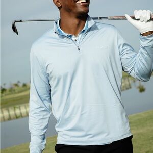 The Kiawah" Sky Blue Quarter Zip Pullover NWT // size S
